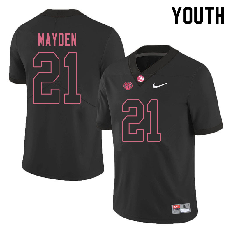 Youth #21 Jared Mayden Alabama Crimson Tide College Football Jerseys Sale-Blackout - Click Image to Close